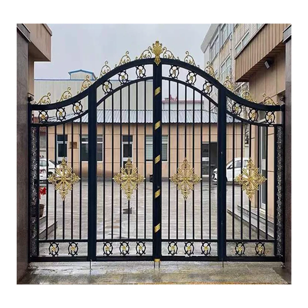 Factory directly sale lower price wrought Iron Gate Design/ Iron Fancy Gates for Homes