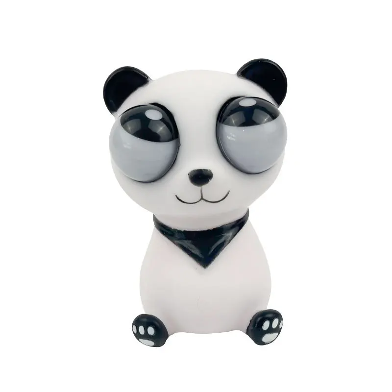 Novelty Gag Toys Stress Relief Practical Joke Fun Squeeze Cartoon Panda Eye Popping Out Squeeze Stress Toy