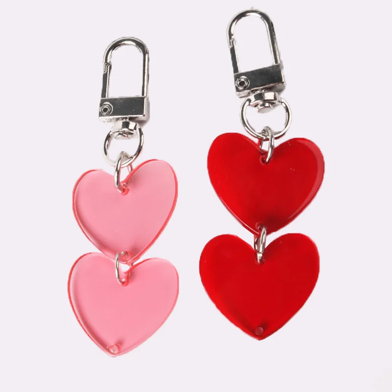 New Products Acrylic Round Key Chain 2D Acrylic Heart Shape Key Chain