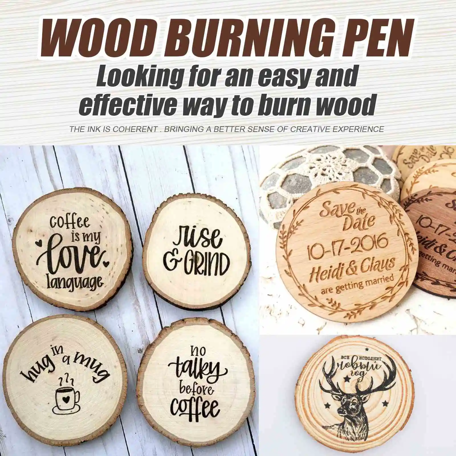 Jaysuing Wholesale OEM 3 Pcs Pack  Non-Toxic DIY Wood Burning Pen Lasting Wood Painting Pyrography Marker Wood Signs Pencil
