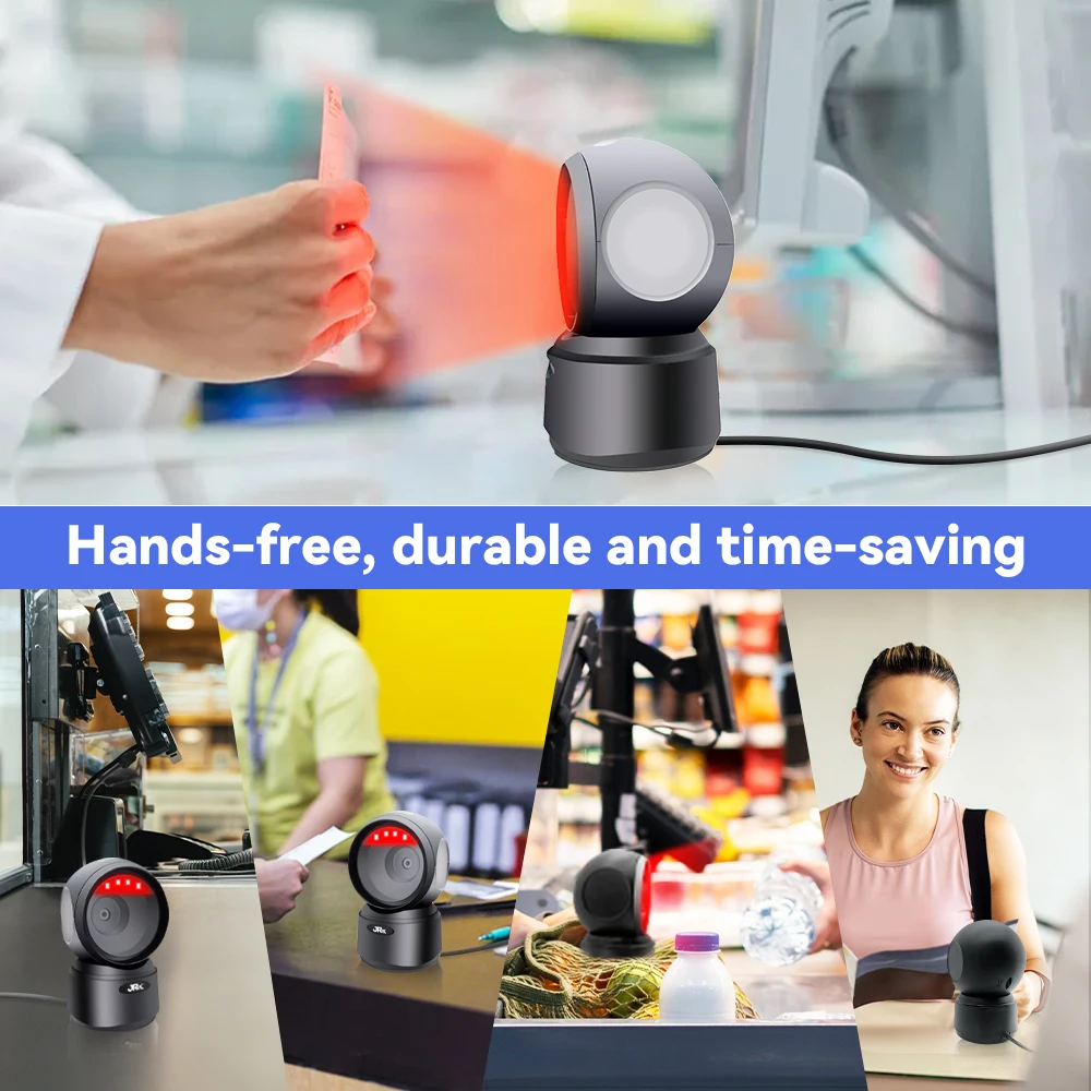 JR 2024 T27H Express Logistics QR Desktop Scanner QuickReading 1D 2D Barcode Hot Selling cashRegister POS