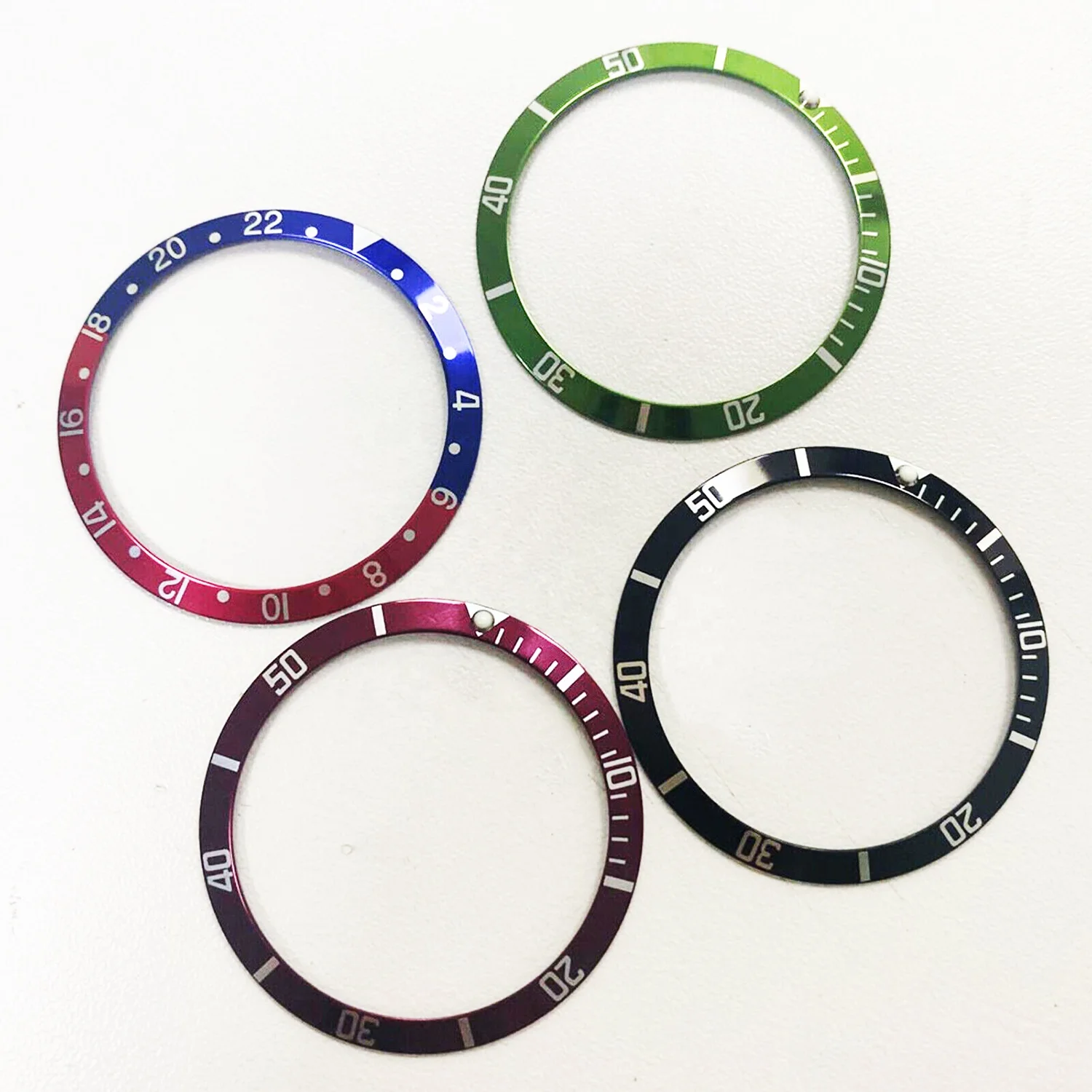 Custom 36.5mm vintage Style Aluminum Bezel inserts watch ring Precision quality work for GMT automatic watch