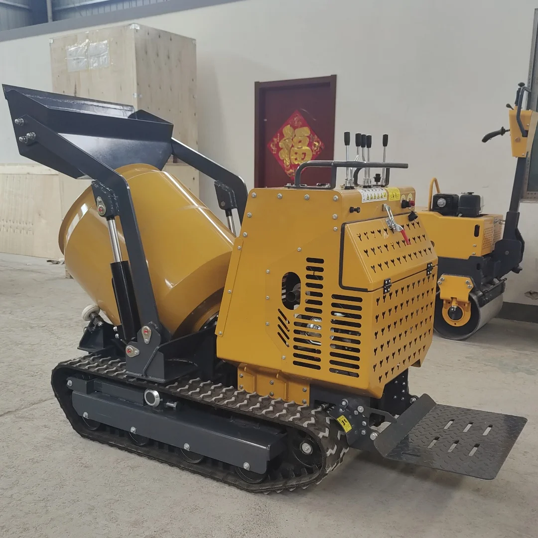 Ht750kg Высокая адаптируемость мини-бетономешалка грузовик Гусеничный мини-самосвал бензиновый мини Бетономешалка