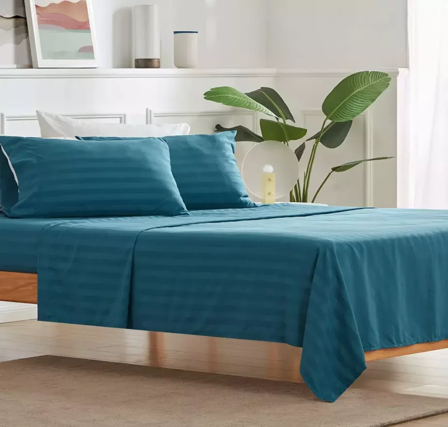 Turkey Wholesale Oem Manufacturer Plain and Stripe Sateen 100% Cotton Fabric For Home Textile Fabric Bedding