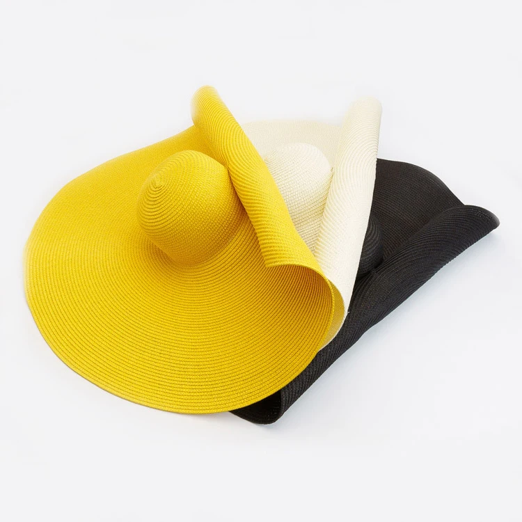 New Arrival Foldable Wide Brim Floppy Lady Paper Band Summer Straw Hats