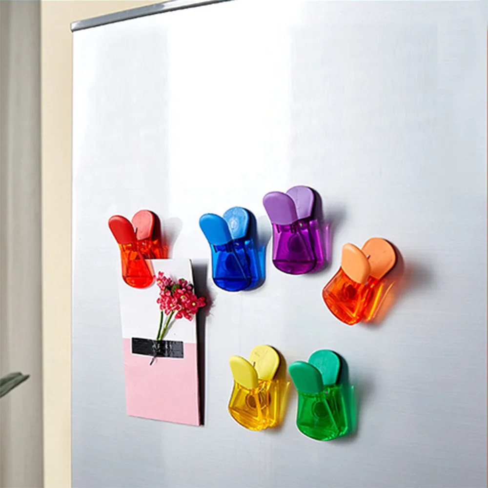 Kitchen Magnetic Plastic Bag Clips Ziplock Refrigerator Message Notes Strip Magnet Sticker Photo Home Sealing Clip