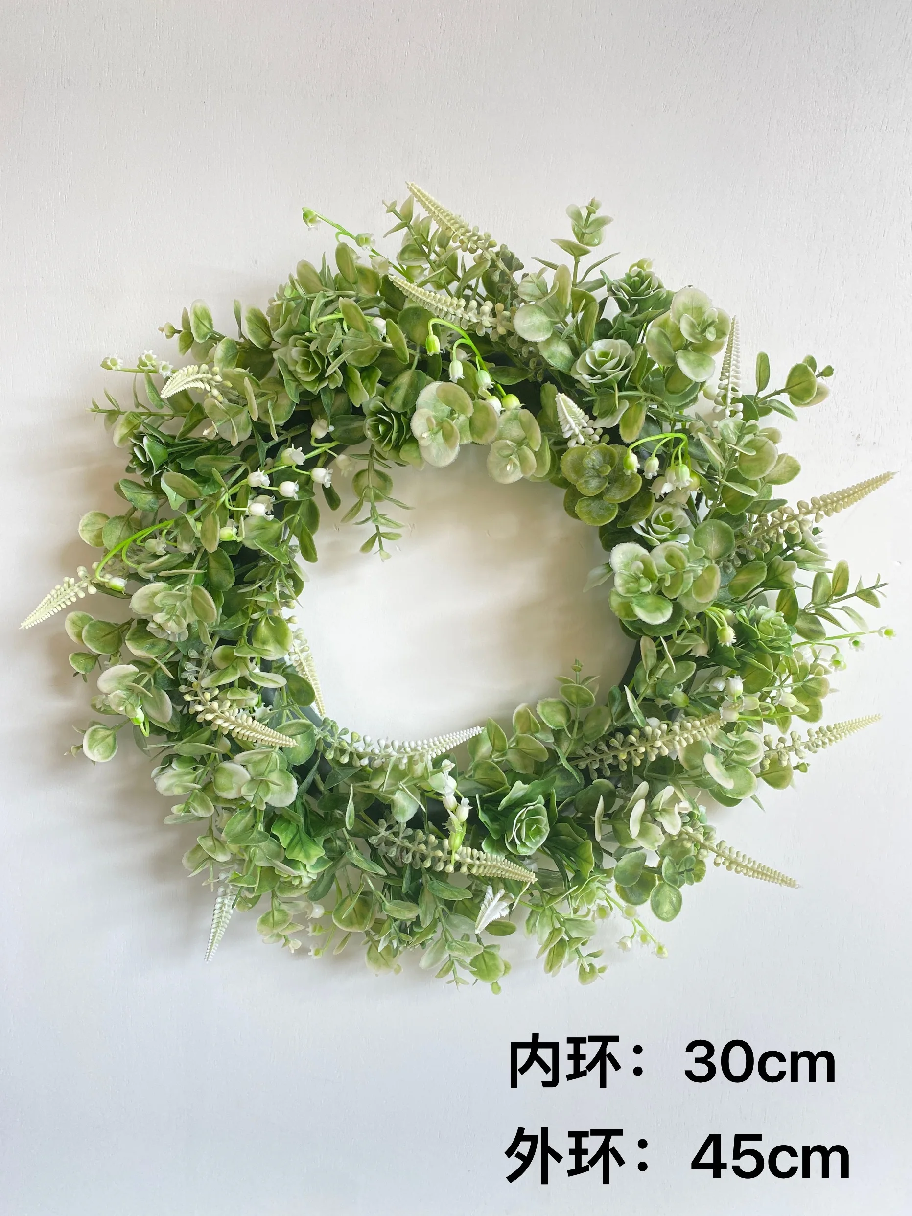 Artificial Eucalyptus Wreath for Front Door Spring Summer Wreath for Wall with Green Leaves Faux Eucalyptus Porch Farmhouse Pati