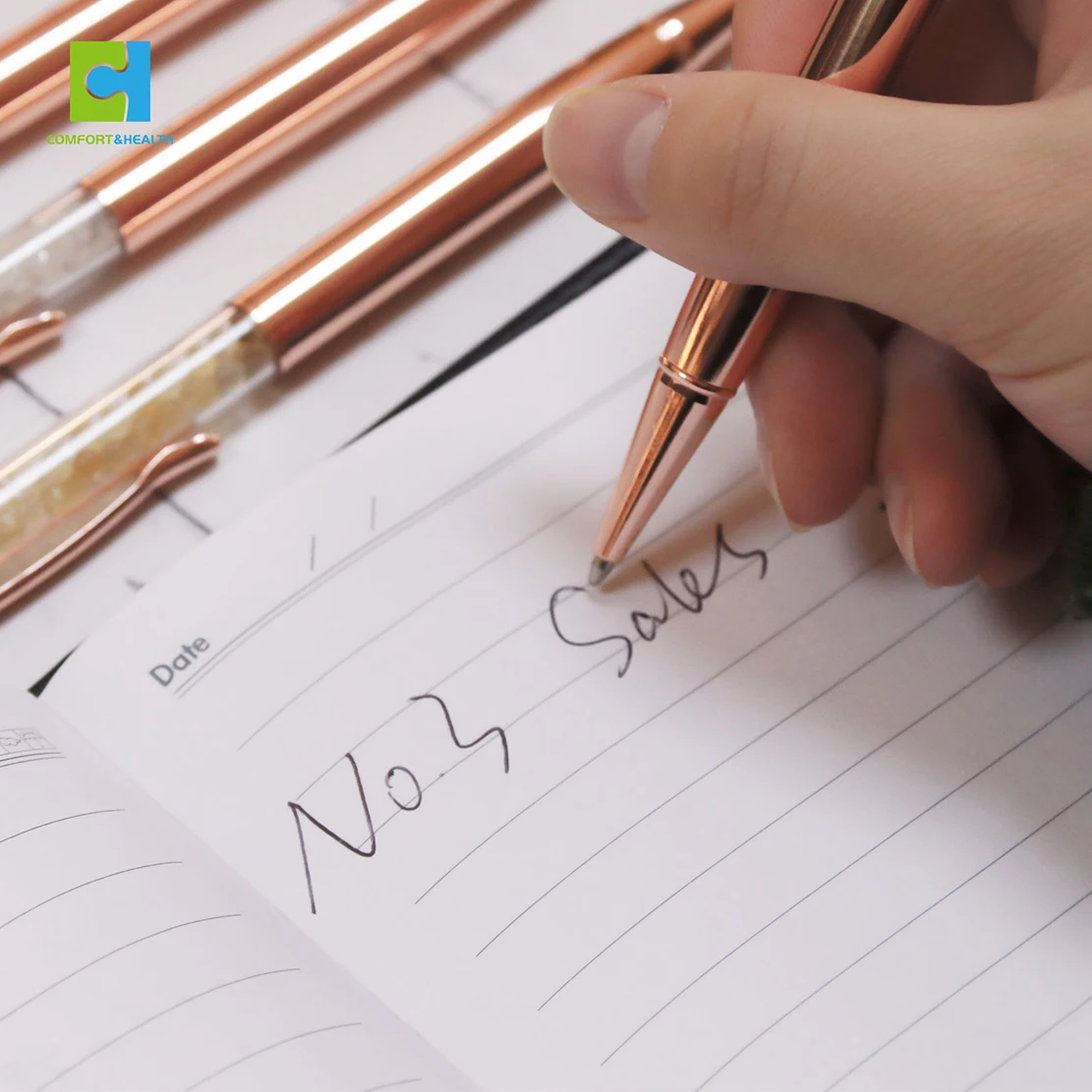 
Best Gift Luxury Natural Gemstone Quartz Infused Crystal Ball Pen 