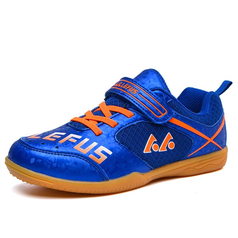  Lefus Wholesale Kids Indoor Gym Latest Custom Logo Lightweight Non-slip Badminton Shoes Cleats for Children