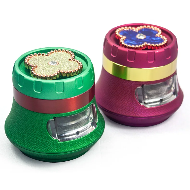 GZ33634416 Rubber Paint New Vase Design 4 layers Colored Petal Smoking Accessories Tobacco Crusher Herb Grinder