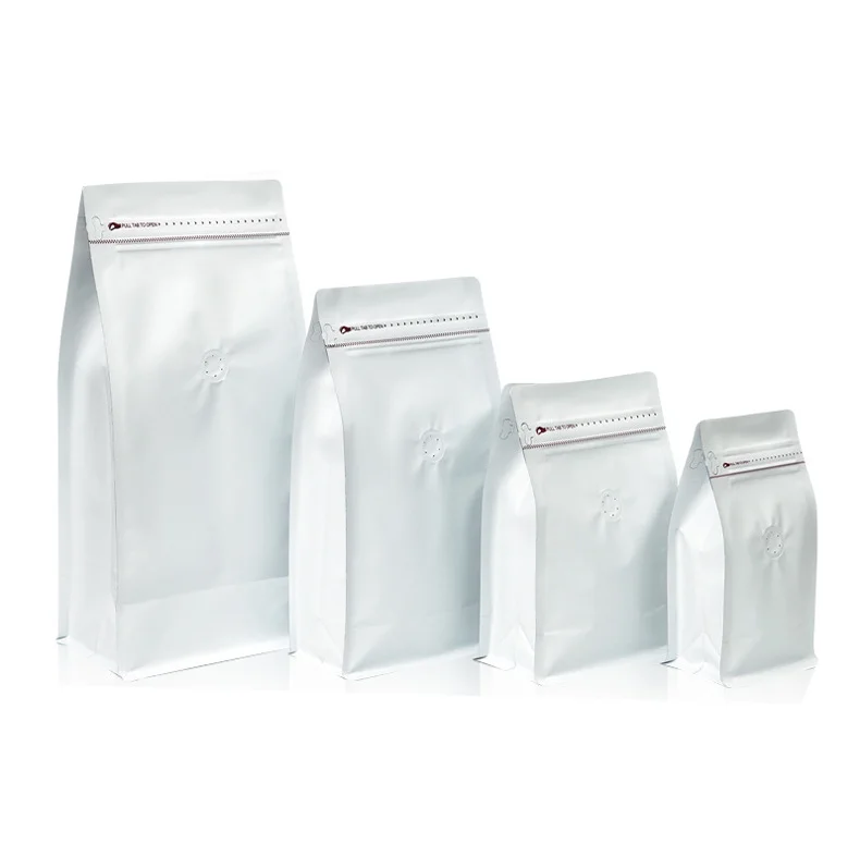 Custom 100g 150g 250g 500g 1kg Pla Biodegradable Side Gusset Flat Bottom Beans Packaging Compostable Coffee Bag With Valve