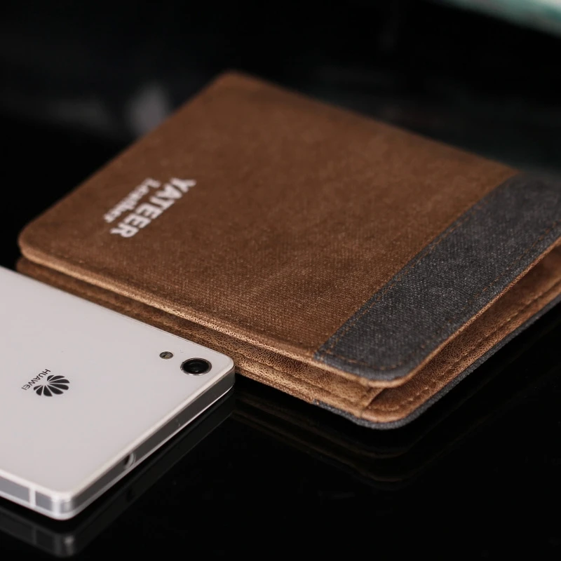 
Designer luxury brand Canvas mens wallets Solid two color YATEER wallet 123QB male ultra thin high quality purses Money Bag 