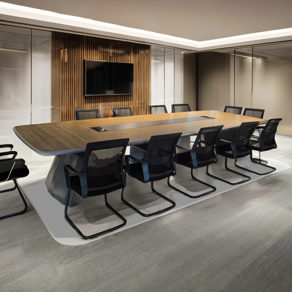 Office Furniture Meeting Table 14 Person Oval-shape Conference Table Luxury Modern Designs Wood Panel Easy to Assemble