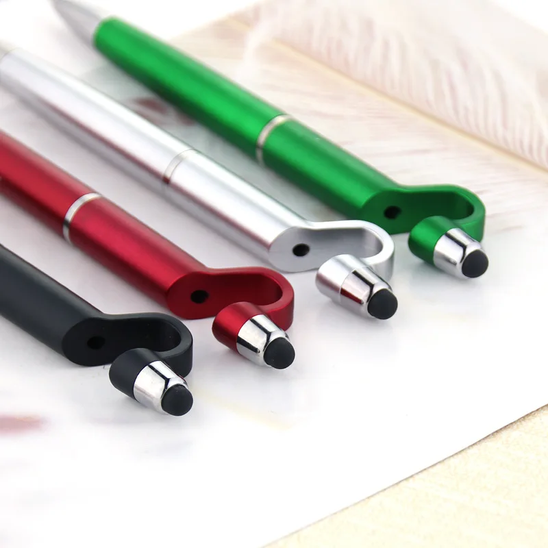 Promotional Blue Plastic Ball Pen Custom Logo phone holder touch screens pens for ipone ipad android phone