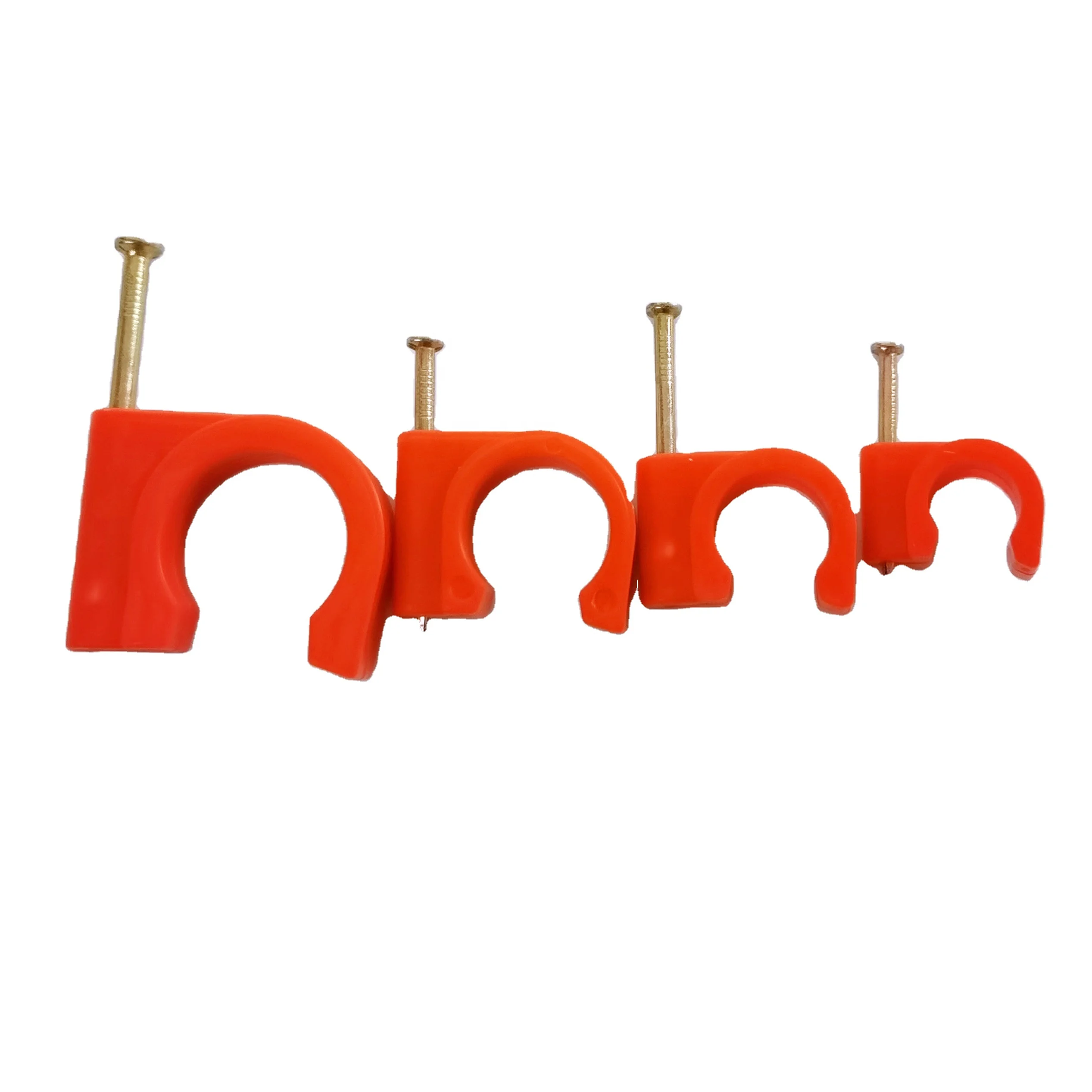 High quality red color plastic 16mm to 32mm water and gas heating pipe clip with nail