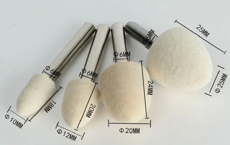 Цилиндрические шерстяные войлочные полировальные диски с хвостовиком 2,35 мм, шлифовальные диски для зеркальной полировки
