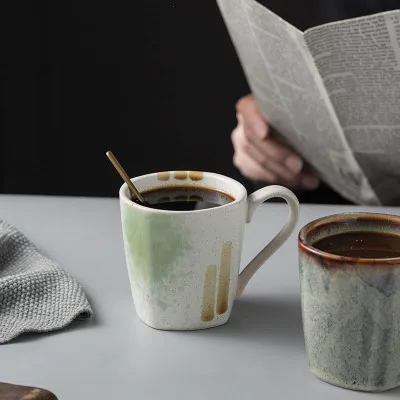 Japanese retro coffee mug ceramic drinking cup creative personality office ins couple water cup