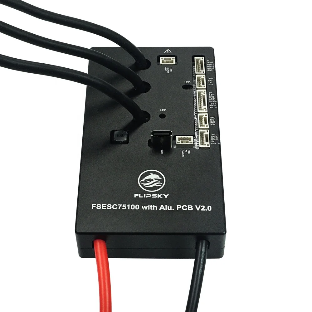 Flipsky FSESC 75100 V2.0 с алюминиевым контроллером скорости 75 В ESC переключателем клавиш на базе VESC для электрического скутера