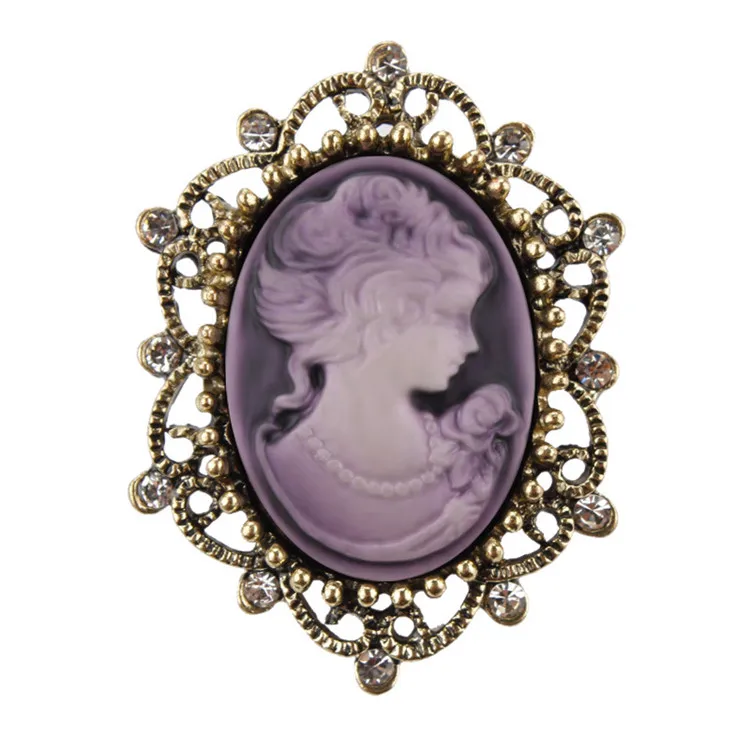 New Fashion Beauty Head Pin Accessories Alloy Rhinestone Brooch For Women