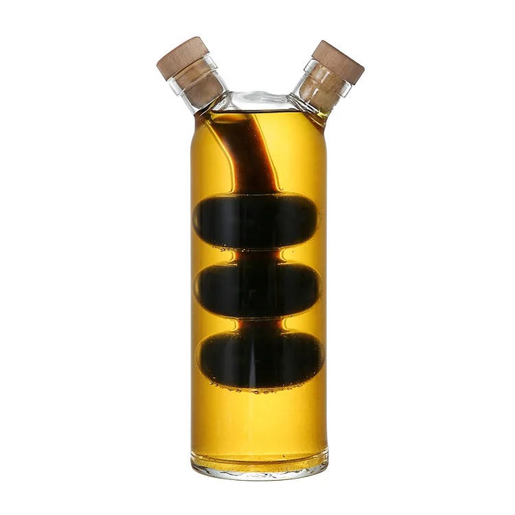 Hot kitchen cooking glassware 2 in 1 high borosilicate glass oil and vinegar glass water bottle eco friendly