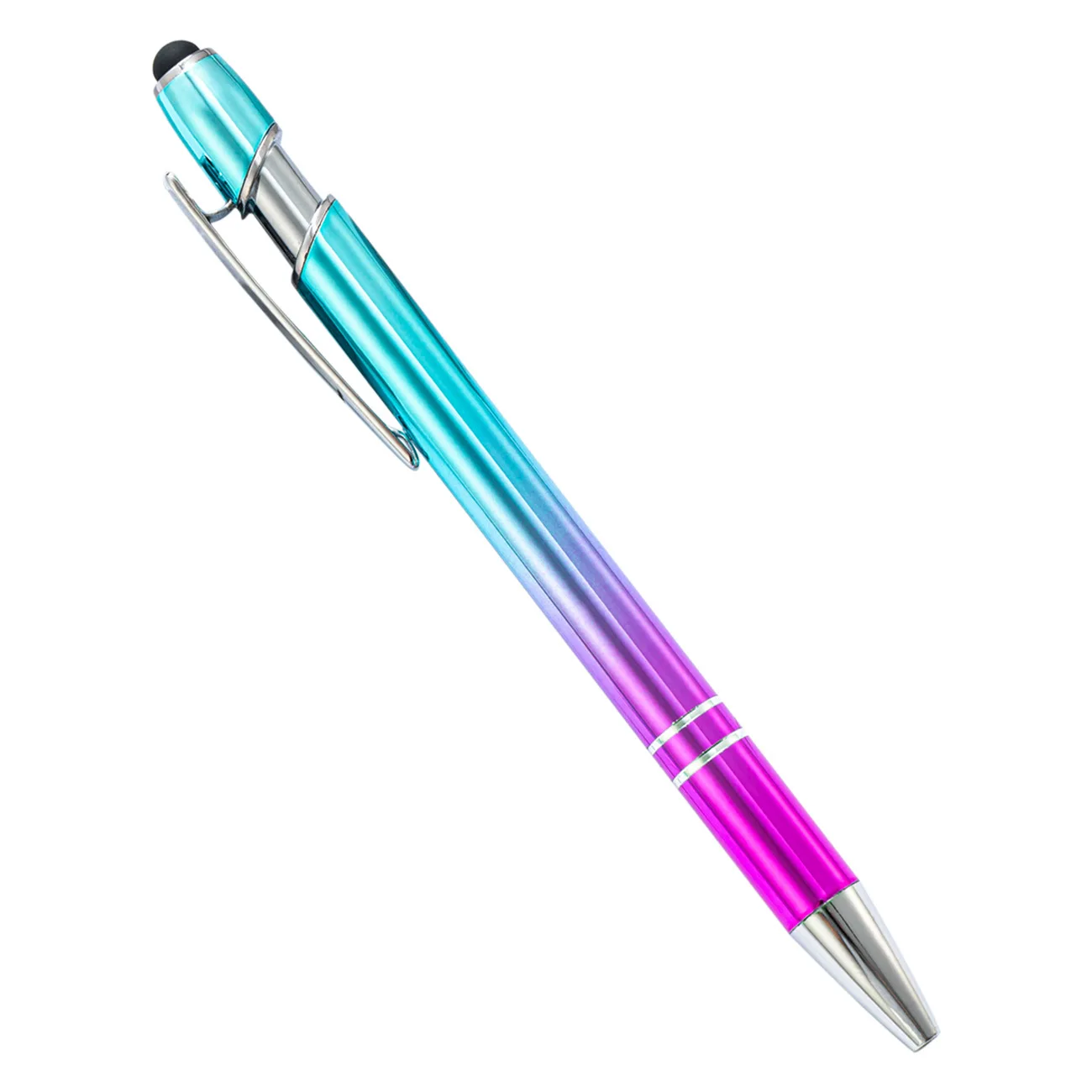 Wholesale New Gradient Color Aluminum Rod Press Metal Ballpoint Pens  With Logo