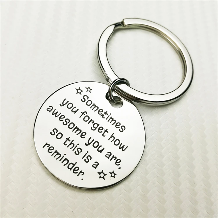 Wholesale Keyring Custom Logo Black Gold Silver Metal Gift Drive Safe I Need You Here With Me Keychains Stainless Steel Keychain