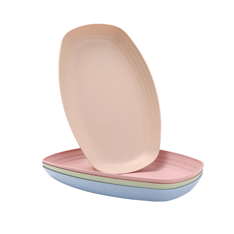 Легкие тарелки из пшеничной соломы креативная домашняя столовая тарелка посудомоечная машина Кухонное блюдо Европейская посуда набор тарелок