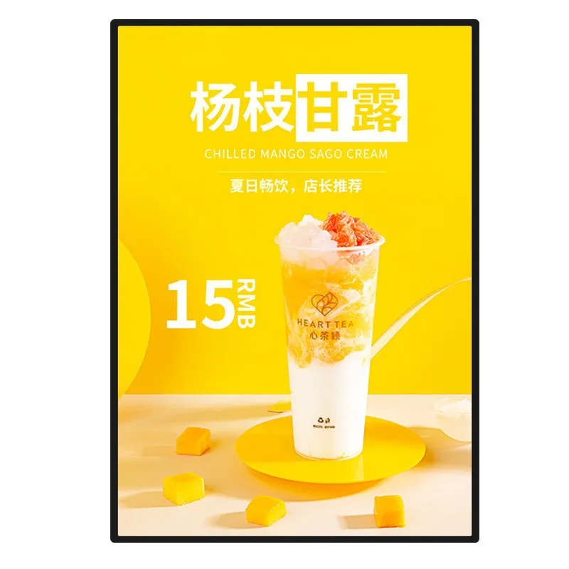 Hot Sale LED Ultra-Thin Slim Light Box Aluminum Pull Out Poster Luminous Light Box for Restaurants, Stores