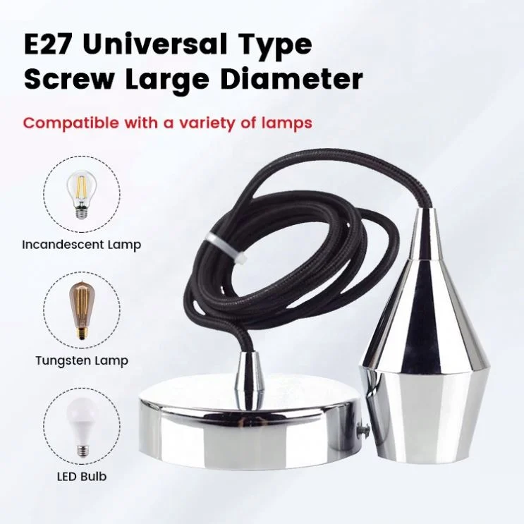 Lamp Base E27 Lamp Holder Metal Connector Socket With Cable For Led Lamp Light