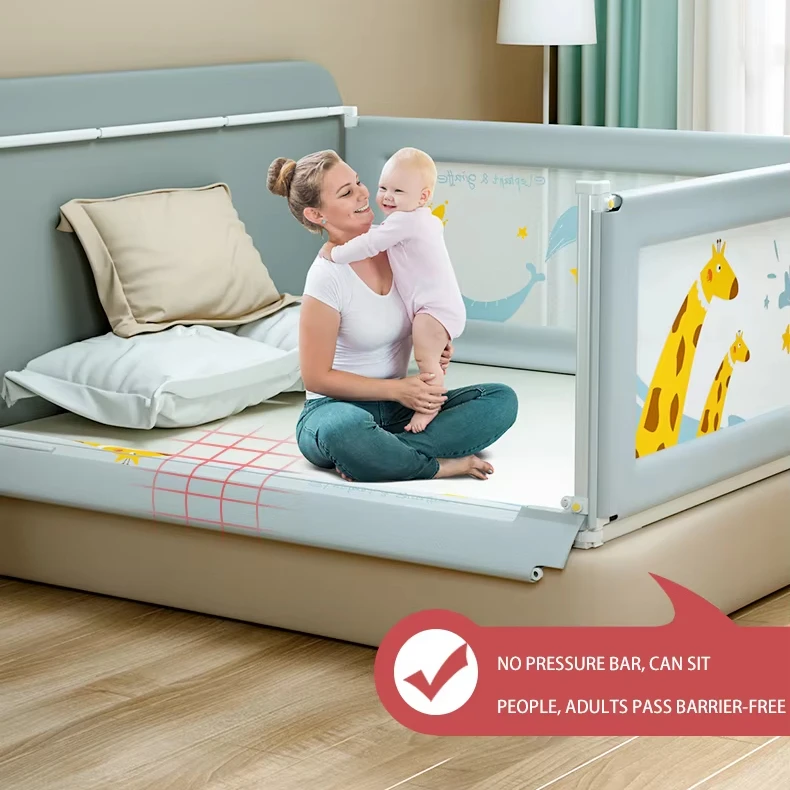 Direct Factory Sale High Quality Foldable Iron Bed Rail Customizable Options Safety Guard for Babies for Kids Metal Fall Season