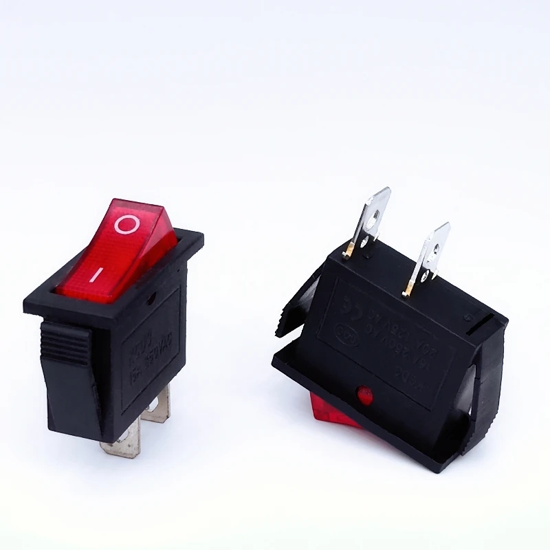 Kcd3 10A 250V rocker switch 2 pin /3 pin with LED lamp with waterproof cover Rocker switch all copper ON/OFF rocker switch