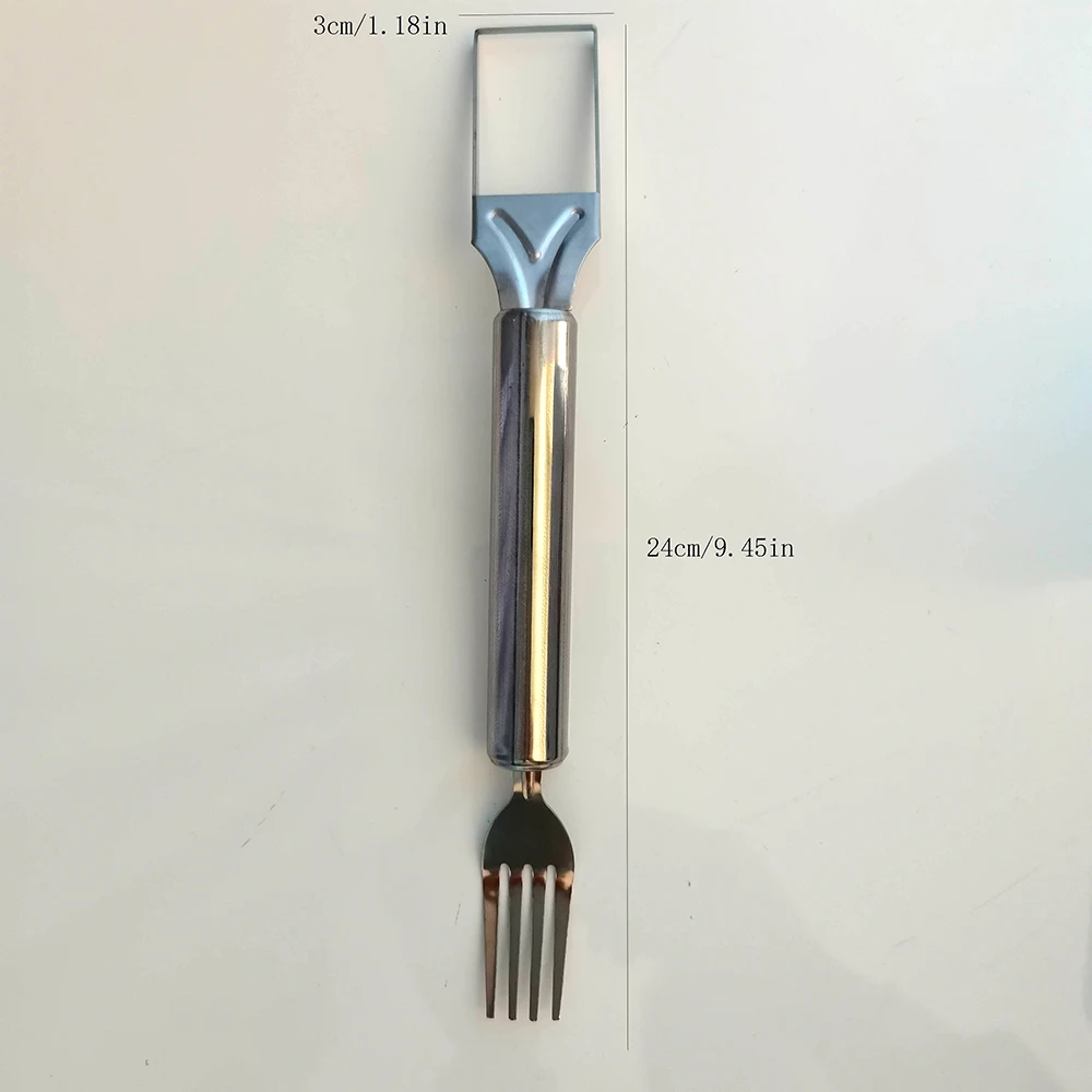 ANJUKE Multifunctional Stainless Steel Tool for Watermelon Slicing and Serving Watermelon Cutter with Fork