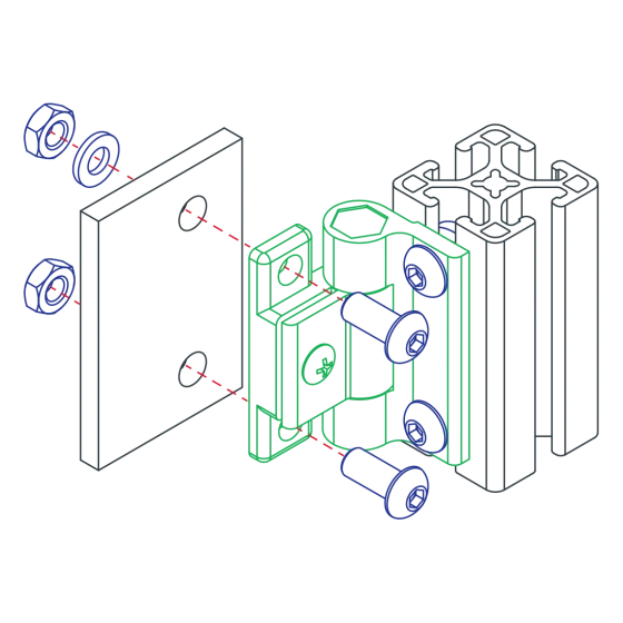 4545 Industrial Plastic black  nylon adjustable Cabinet Panel  torque Hinges Small Automotive Hinge for furniture hardware/door