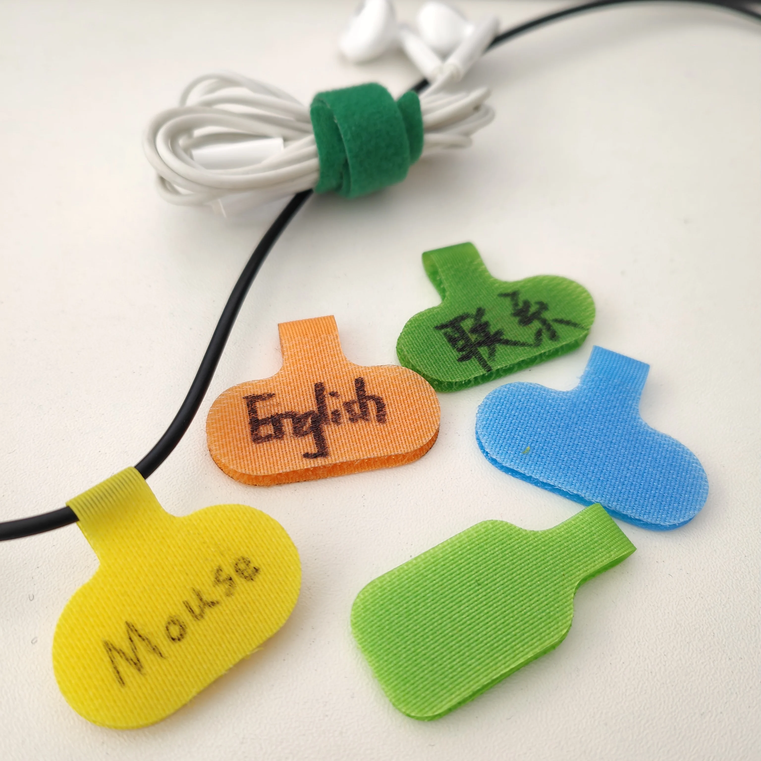 Multi-Color Writable Wire Cable Cord Labels Hook and Loop Cable Label Tags for Electronics Cable Management and Identification