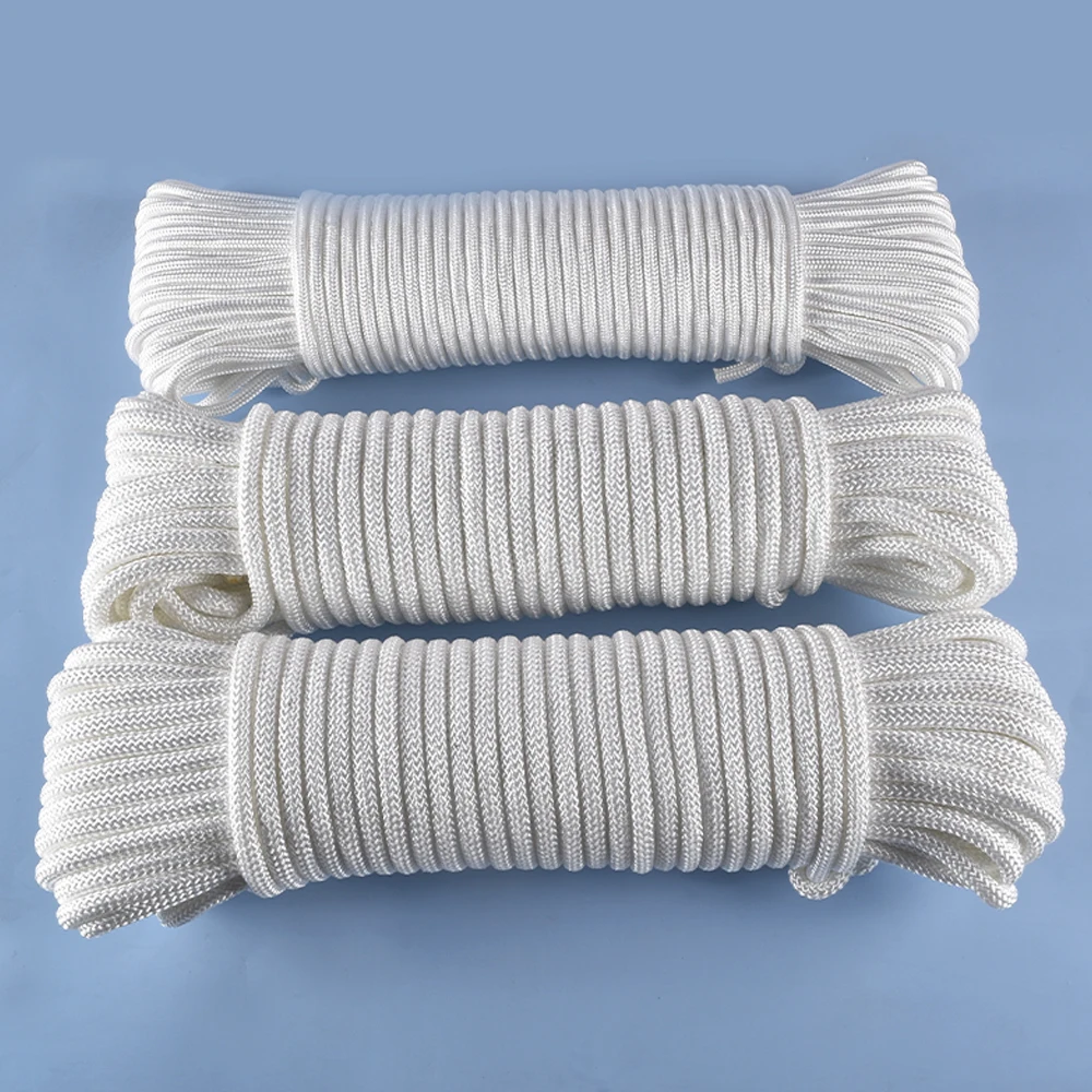 
Wholesale white core woven rope clothes-drying tie pull rope tent nylon rope2mm-30mm 
