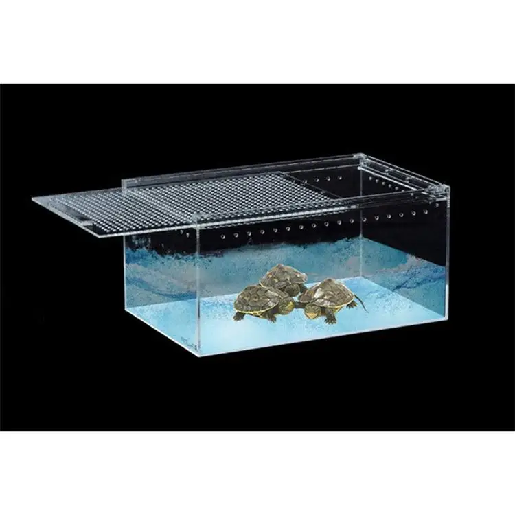 Factory Custom Plexiglass Enclosure Pet Feeding Box Acrylic Terrarium Reptile Cage