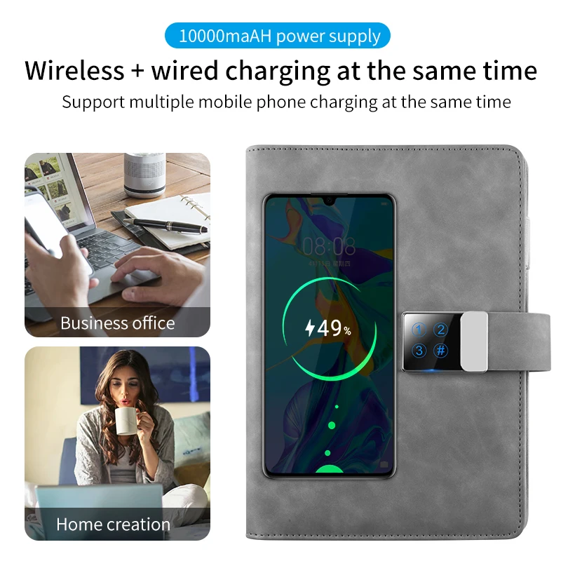 Приложение синхронизации Смарт письменный набор A5 power bank плановики ноутбуки 8000 мАч беспроводной зарядки дневник с и usb