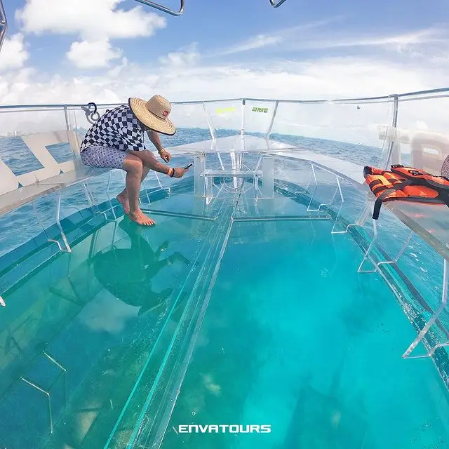 15 people Marine Catamaran transparent boat sightseeing Passenger Ferry Boat for resort