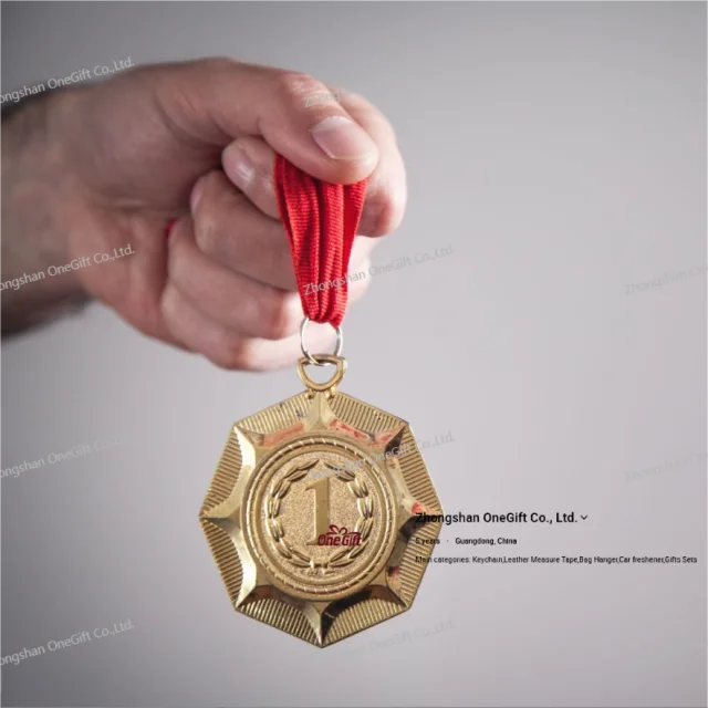 Wholesales Free Design Custom 3D Metal Zinc Alloy Glod Bjj Wrestling Boxing Sports Ribbon Medals