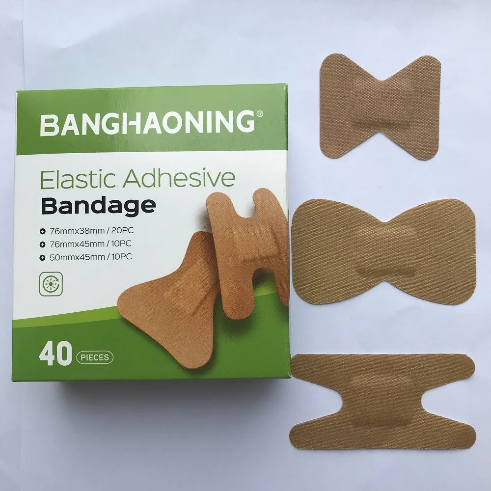 Banghaoning Factory Direct Butterfly Shape Fingertip Bandage Mixed Elastic Fabric Adhesive Bandage Adhesive Wound Plaster