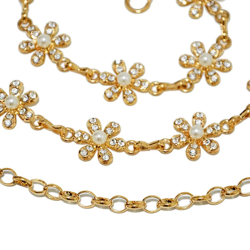 Luxury Sailor Dance Costume Gold Women Waist Chain New Style Fashion Women Rhinestone Metal Waist Chain