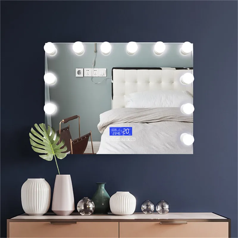 Professional Custom Wall Mount Make Up Led Light Vanity Makeup Mirror with Bulb