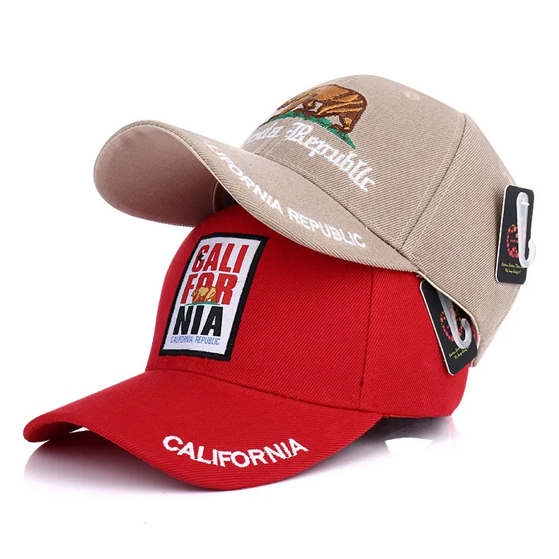 California State Bear Flag Hats Custom Patch Baseball Caps With Company Logo