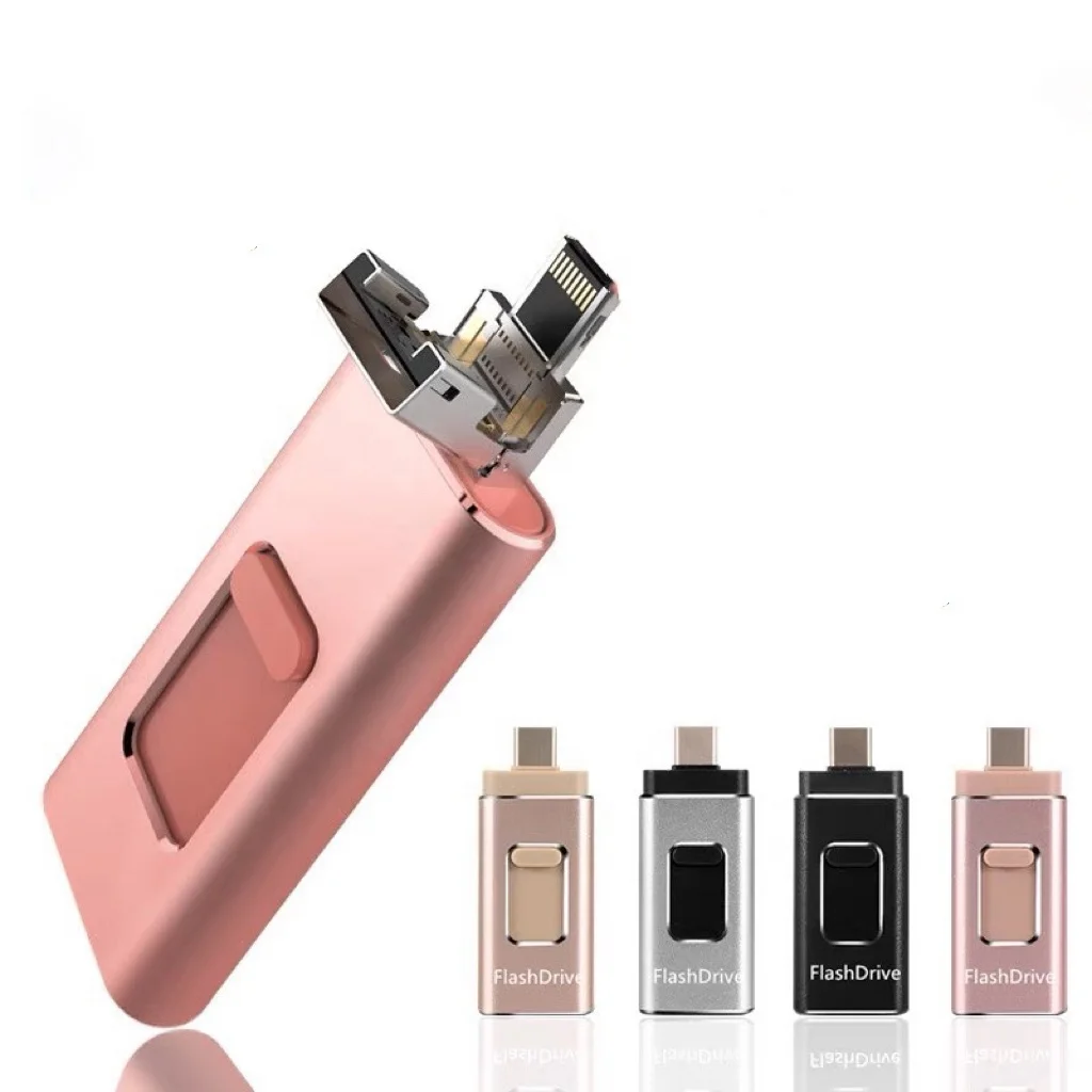 512gb 256gb 128GB USB 3.0 flash drive 64gb 32gb Memory Stick for For IPhone Android type-C Computer 4 in 1 OTG USB flash drive