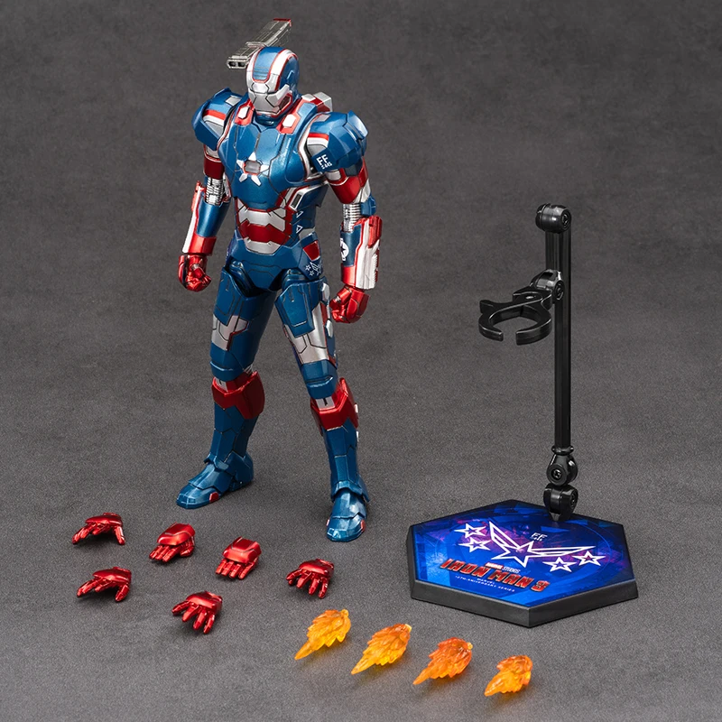 Zd Toys Iron Man Original Genuine Marvel 10th Anniversary Edition - War Machine Patriot 1.0 1/10 Action Figures 18cm 7in