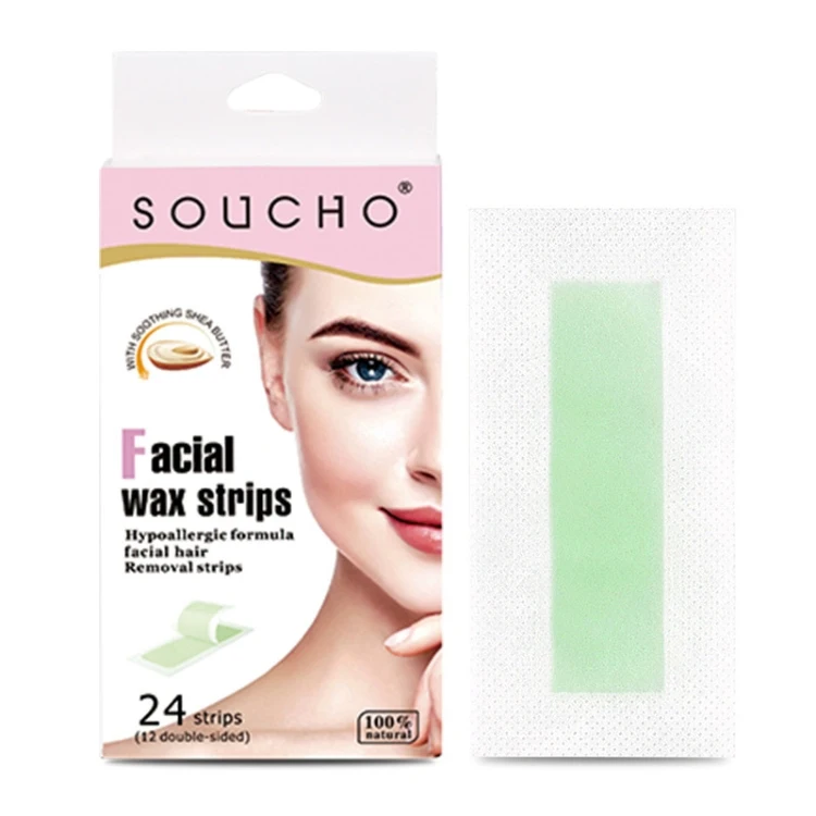 Wholesale Disposable Eyebrow Facial Lips Hair Waxing Strips Lips Hair Removal Facial Wax Strips For Women