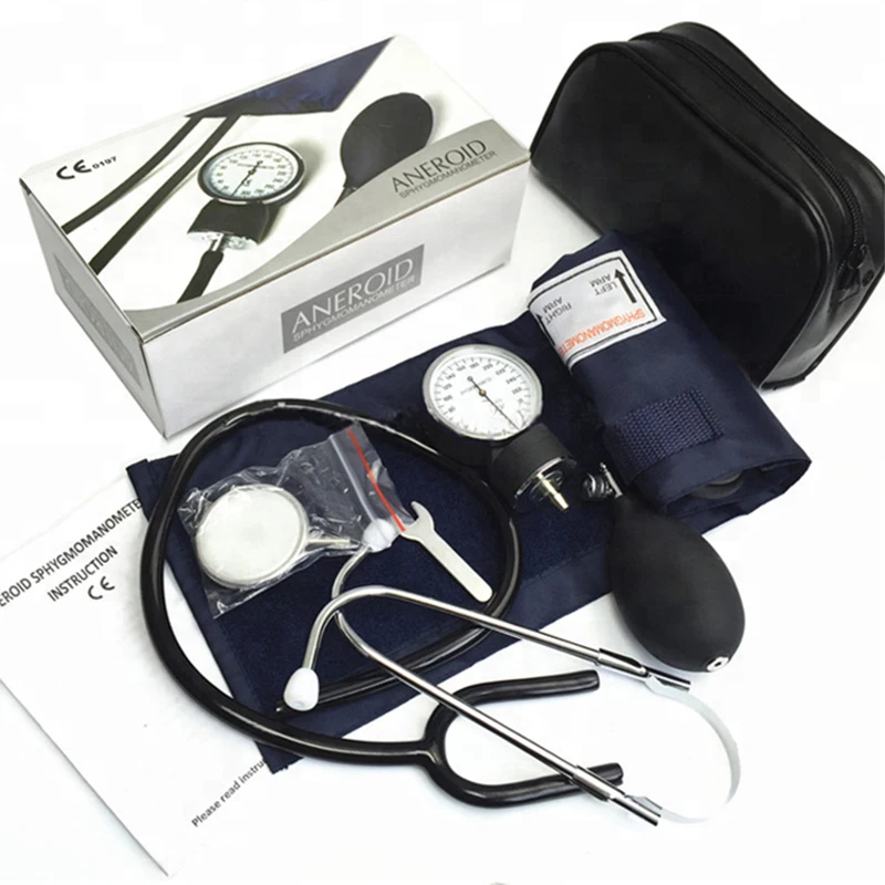 Medical Adult Manual Blood Pressure Monitor BP Cuff Upper Arm Aneroid Sphygmomanometer Tonometer with Pressure Dial Gauge