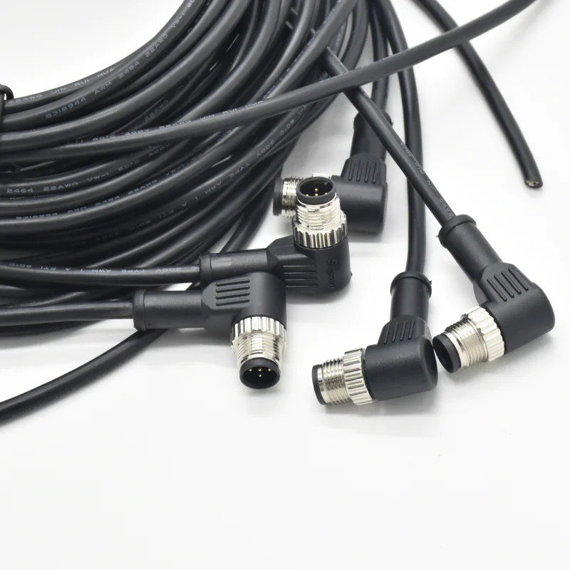 Водонепроницаемый Угловой штекер 5 pin M12 штекер сварочный кабель Разъем