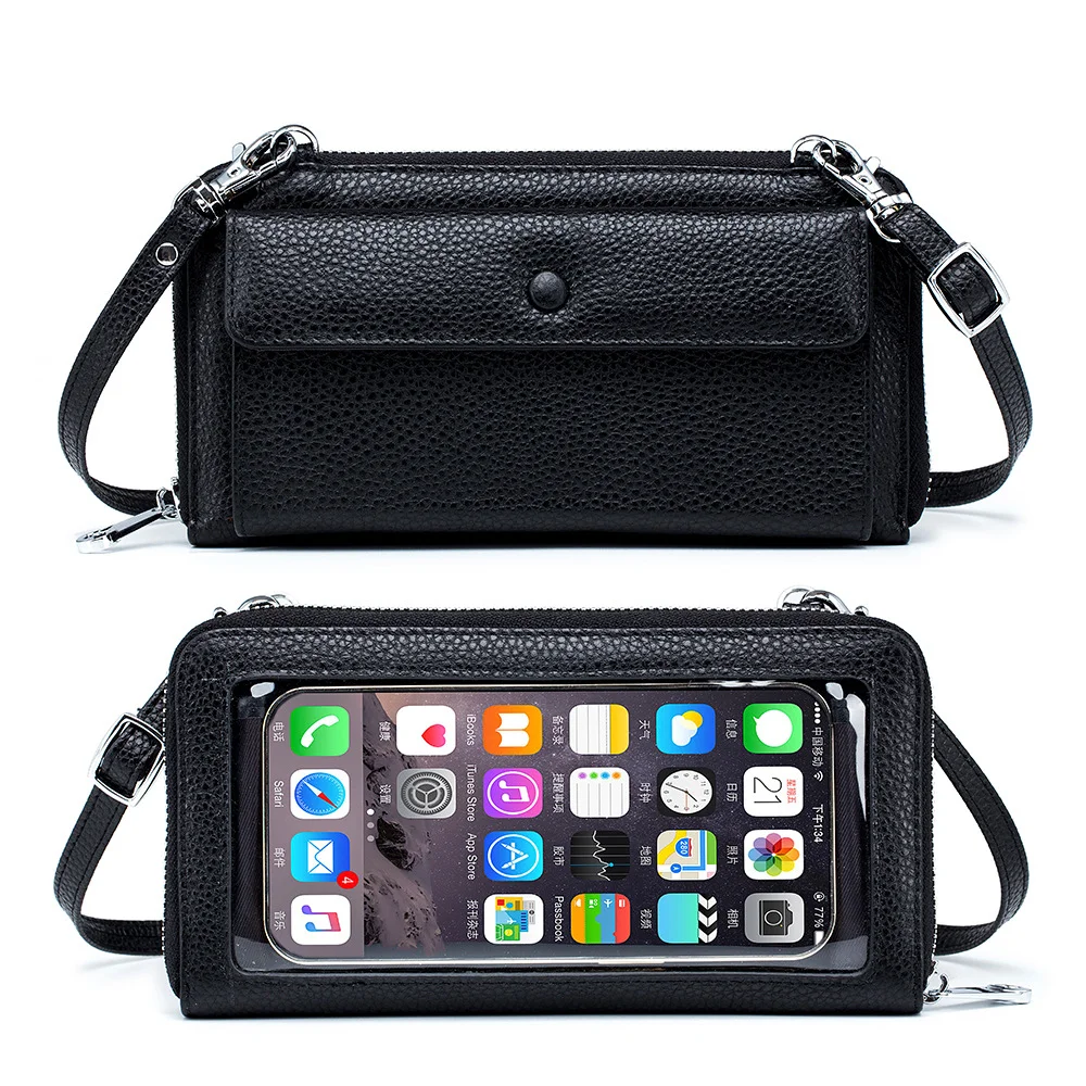 New Touch-Screen Mobile Phone Bag Transparent Mobile Phone Package Multi-Functional Cross-Body Purse One-Shoulder women handbag