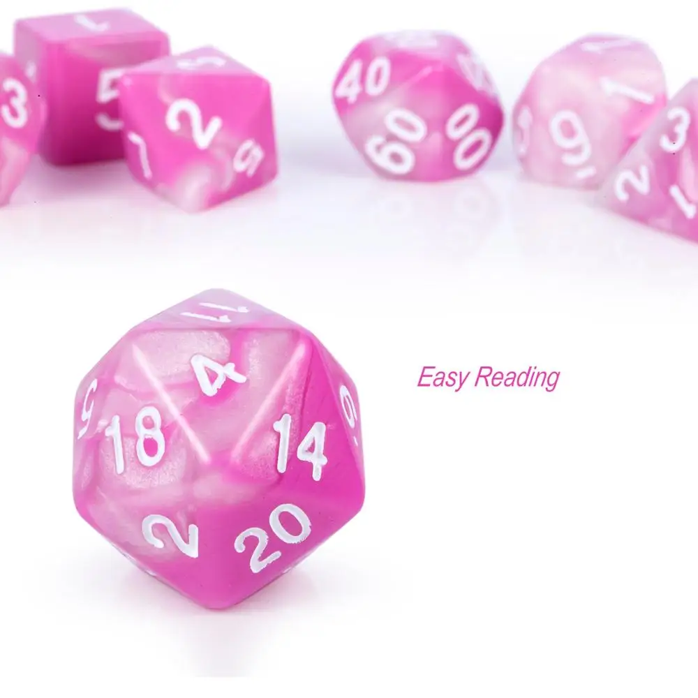 Пользовательские красочные D4 D6 D8 D10 D12 D20 мини многогранные игральные кости DND набор аксессуаров для настольной игры